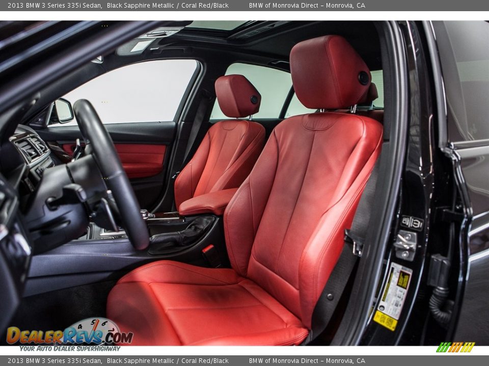 2013 BMW 3 Series 335i Sedan Black Sapphire Metallic / Coral Red/Black Photo #6