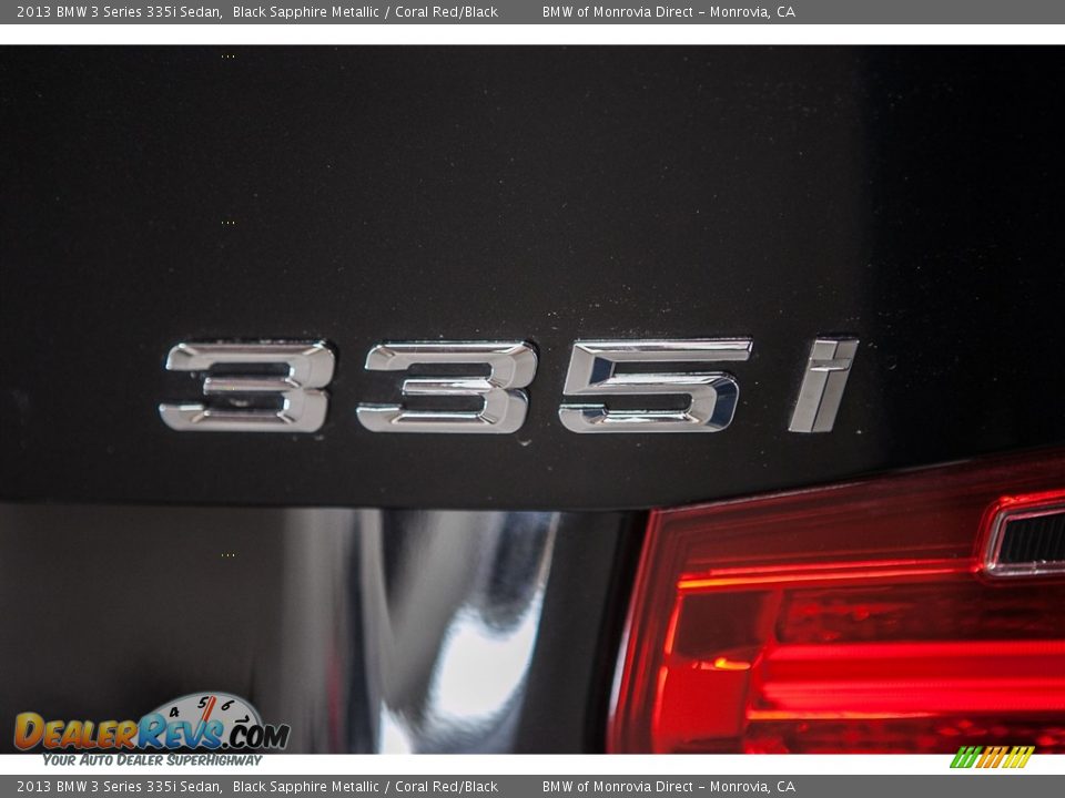2013 BMW 3 Series 335i Sedan Black Sapphire Metallic / Coral Red/Black Photo #7