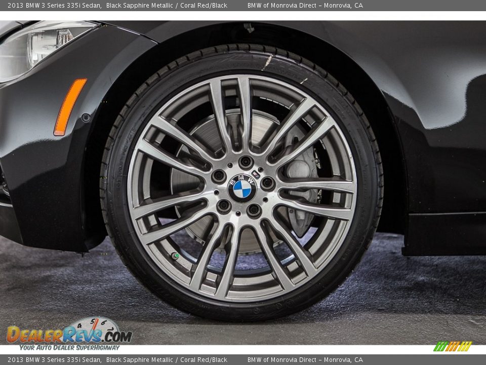 2013 BMW 3 Series 335i Sedan Black Sapphire Metallic / Coral Red/Black Photo #8