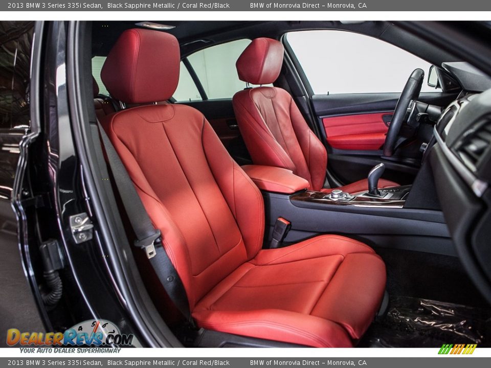 2013 BMW 3 Series 335i Sedan Black Sapphire Metallic / Coral Red/Black Photo #15