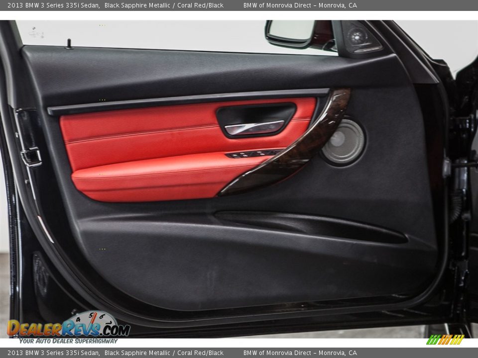 2013 BMW 3 Series 335i Sedan Black Sapphire Metallic / Coral Red/Black Photo #22