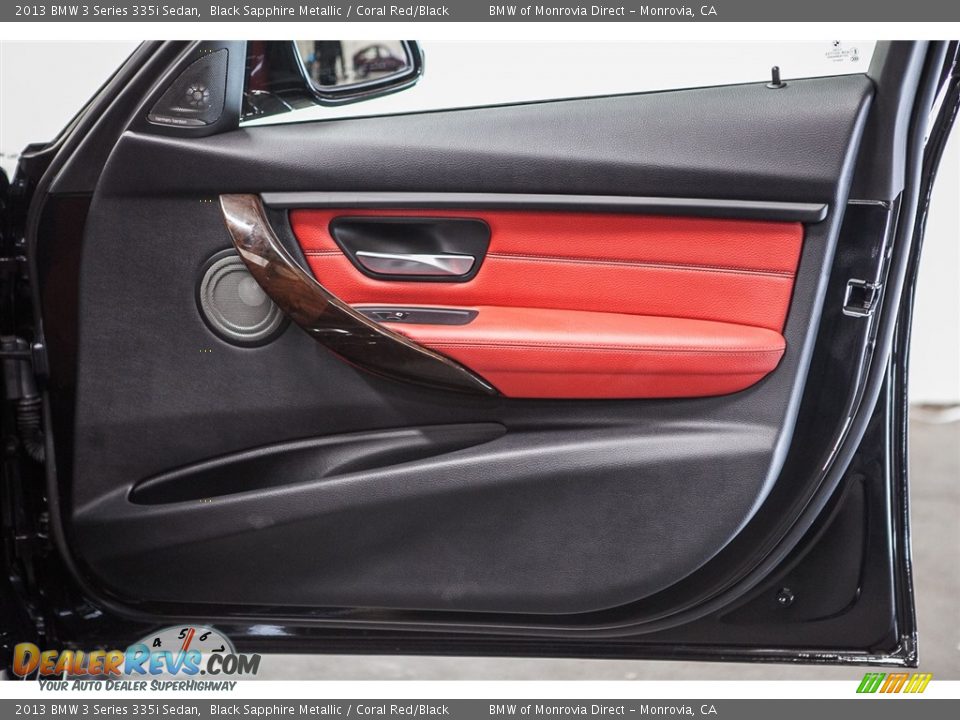 2013 BMW 3 Series 335i Sedan Black Sapphire Metallic / Coral Red/Black Photo #25