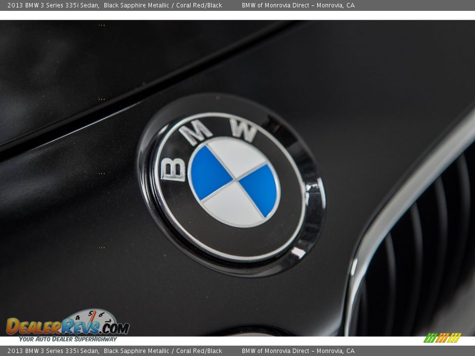 2013 BMW 3 Series 335i Sedan Black Sapphire Metallic / Coral Red/Black Photo #28