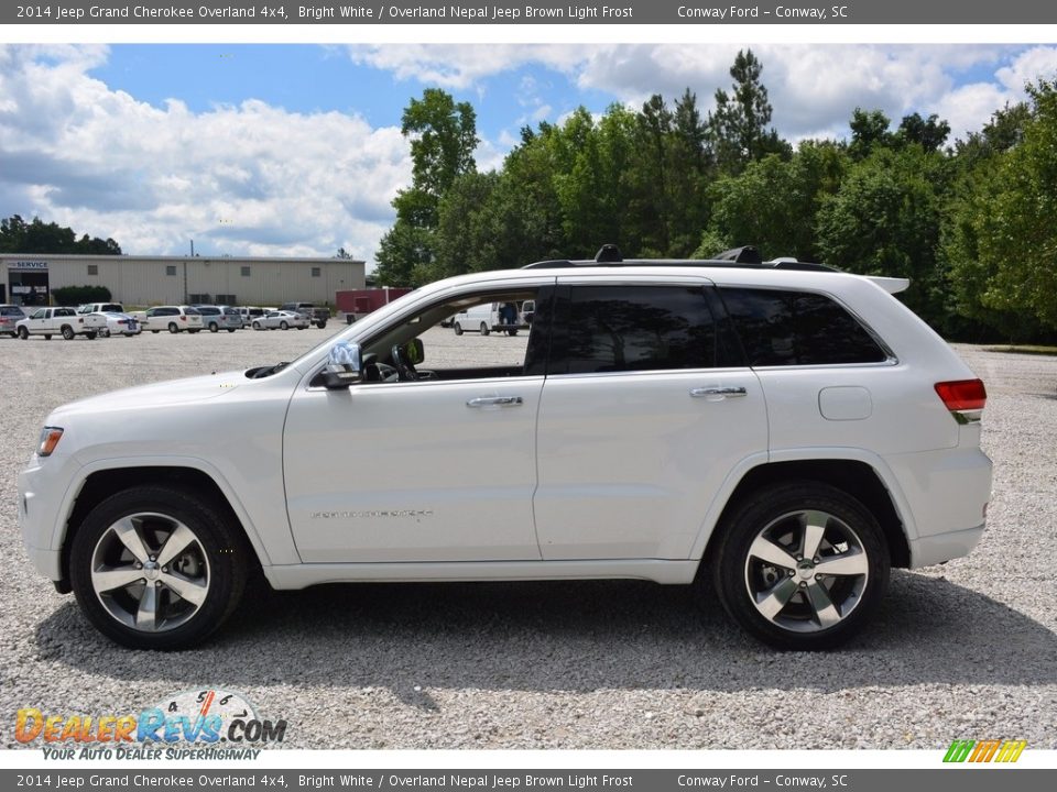 2014 Jeep Grand Cherokee Overland 4x4 Bright White / Overland Nepal Jeep Brown Light Frost Photo #9