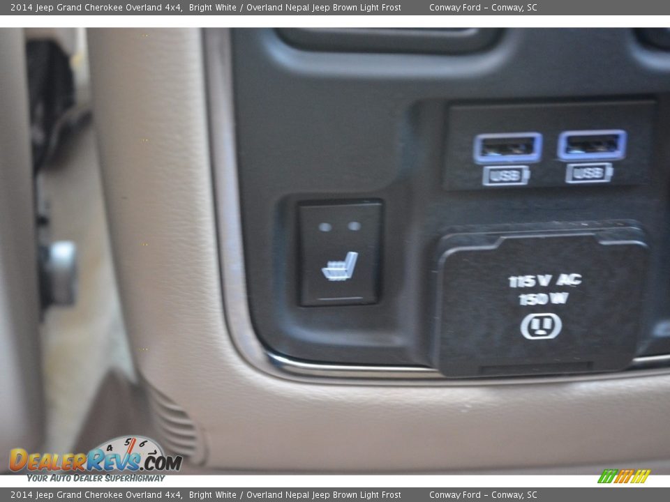 2014 Jeep Grand Cherokee Overland 4x4 Bright White / Overland Nepal Jeep Brown Light Frost Photo #28
