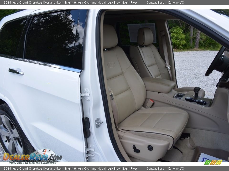 2014 Jeep Grand Cherokee Overland 4x4 Bright White / Overland Nepal Jeep Brown Light Frost Photo #33