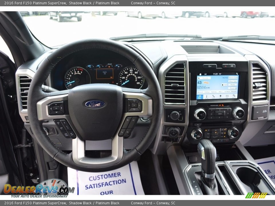 2016 Ford F150 Platinum SuperCrew Shadow Black / Platinum Black Photo #14