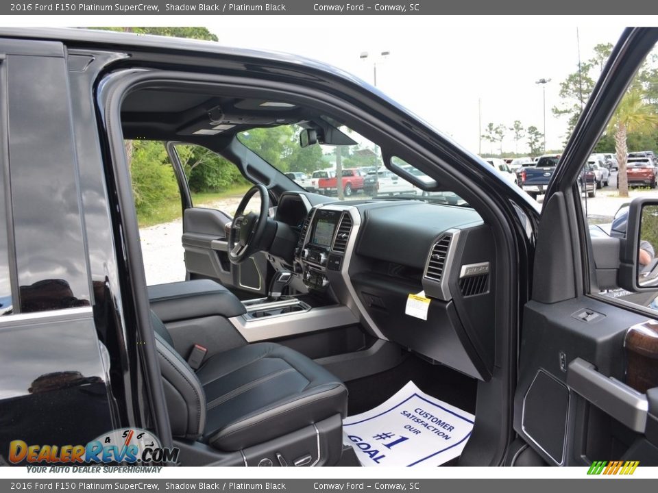 2016 Ford F150 Platinum SuperCrew Shadow Black / Platinum Black Photo #28