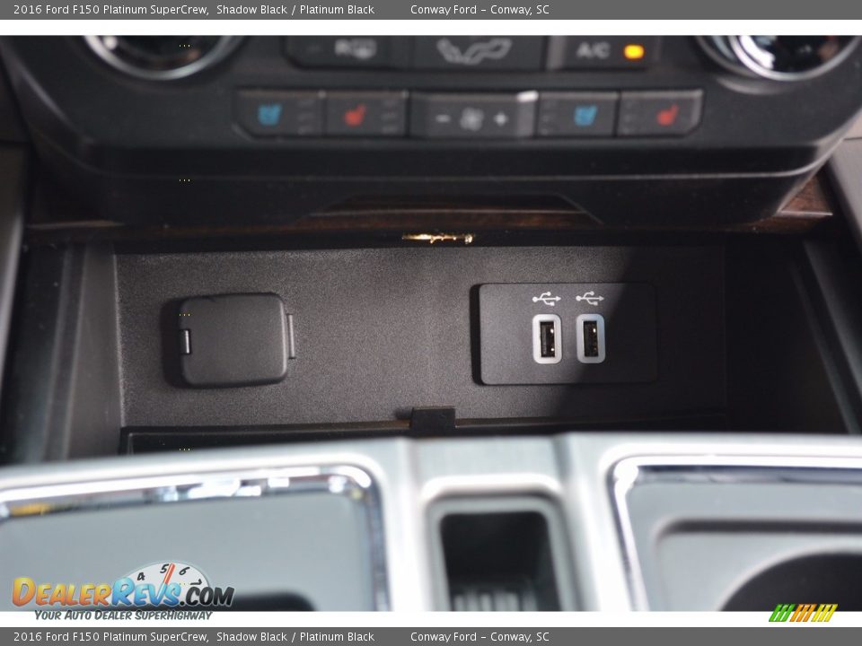 2016 Ford F150 Platinum SuperCrew Shadow Black / Platinum Black Photo #32