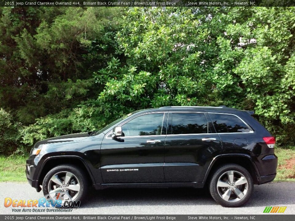 2015 Jeep Grand Cherokee Overland 4x4 Brilliant Black Crystal Pearl / Brown/Light Frost Beige Photo #1