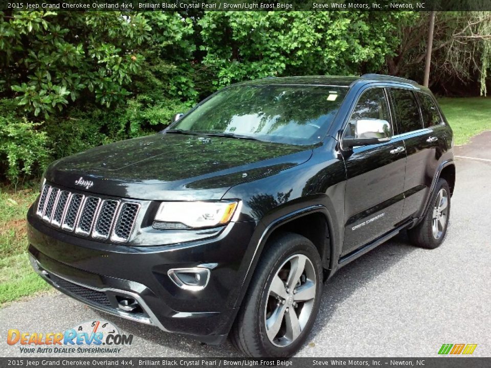 2015 Jeep Grand Cherokee Overland 4x4 Brilliant Black Crystal Pearl / Brown/Light Frost Beige Photo #7