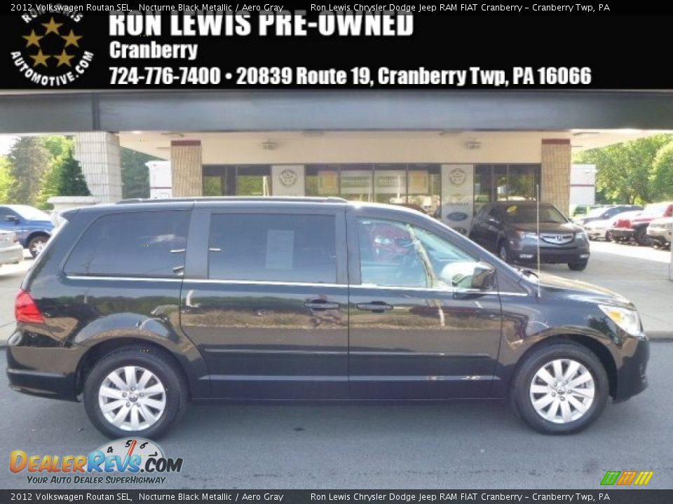 2012 Volkswagen Routan SEL Nocturne Black Metallic / Aero Gray Photo #1