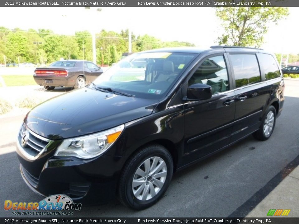 2012 Volkswagen Routan SEL Nocturne Black Metallic / Aero Gray Photo #10