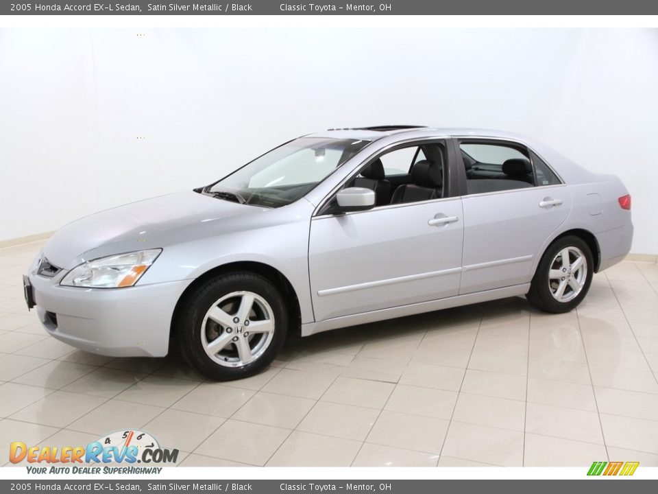 2005 Honda Accord EX-L Sedan Satin Silver Metallic / Black Photo #3