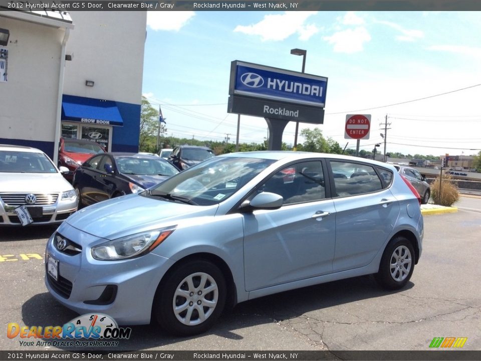 2012 Hyundai Accent GS 5 Door Clearwater Blue / Gray Photo #1