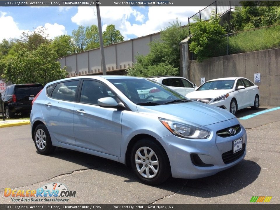 2012 Hyundai Accent GS 5 Door Clearwater Blue / Gray Photo #3