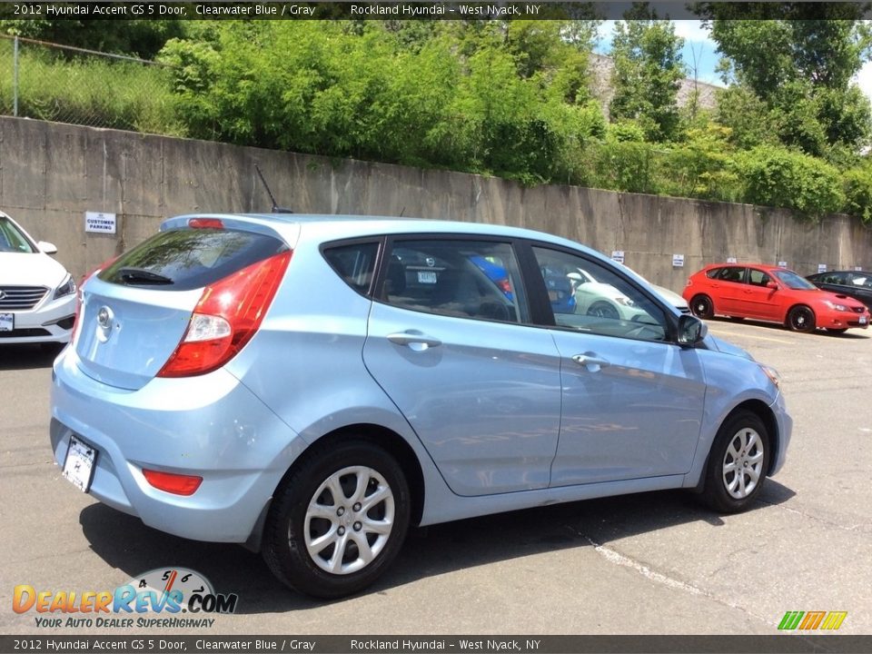 2012 Hyundai Accent GS 5 Door Clearwater Blue / Gray Photo #4