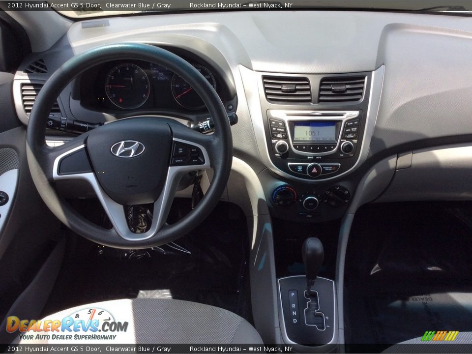 2012 Hyundai Accent GS 5 Door Clearwater Blue / Gray Photo #12