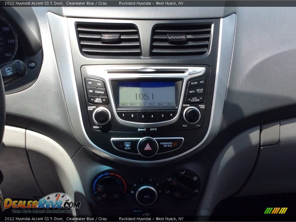 2012 Hyundai Accent GS 5 Door Clearwater Blue / Gray Photo #13