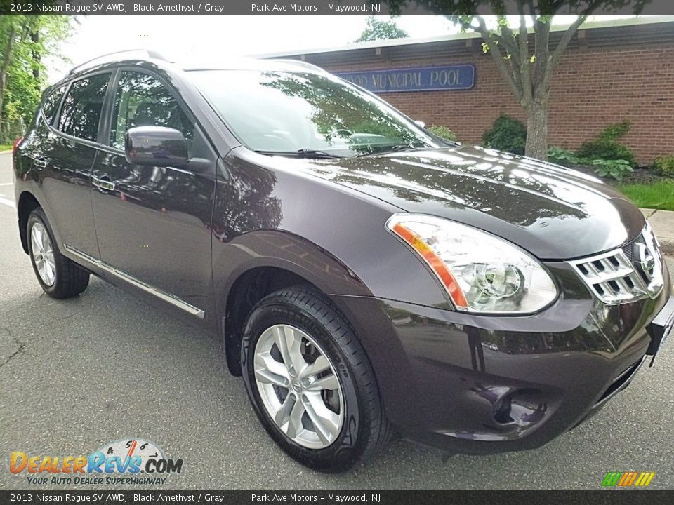2013 Nissan Rogue SV AWD Black Amethyst / Gray Photo #7