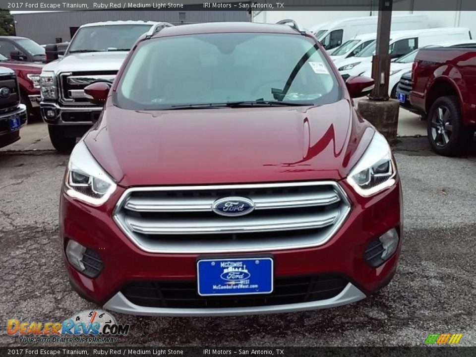 2017 Ford Escape Titanium Ruby Red / Medium Light Stone Photo #6