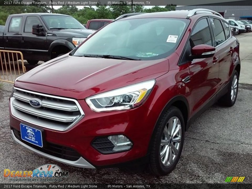 2017 Ford Escape Titanium Ruby Red / Medium Light Stone Photo #7