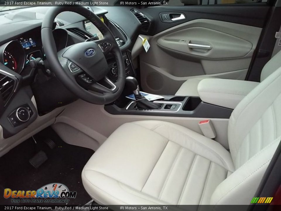 2017 Ford Escape Titanium Ruby Red / Medium Light Stone Photo #17
