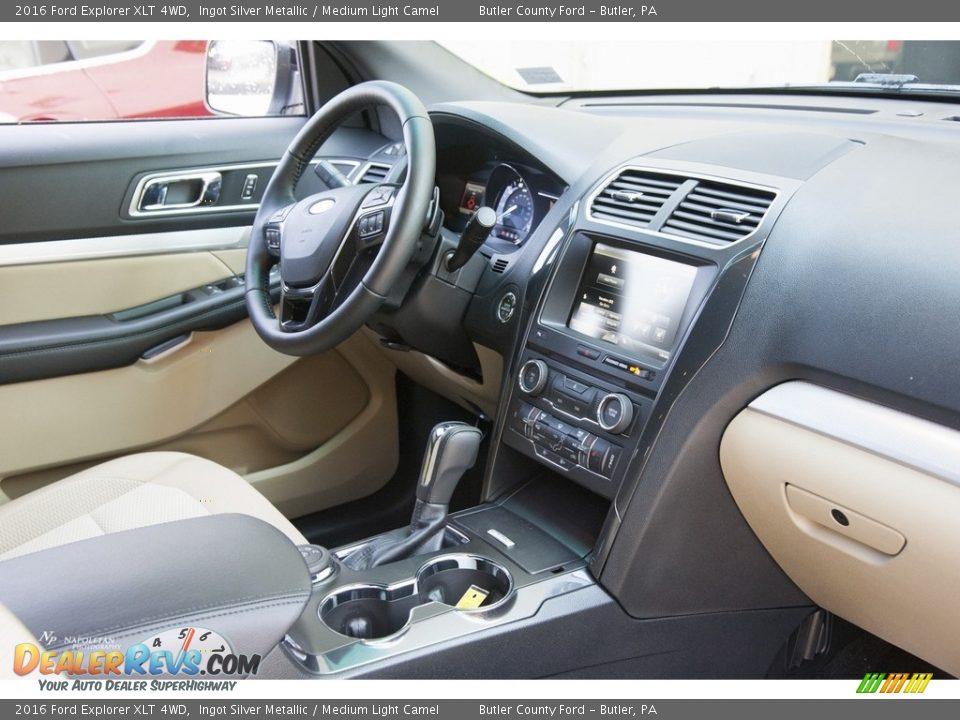 2016 Ford Explorer XLT 4WD Ingot Silver Metallic / Medium Light Camel Photo #8
