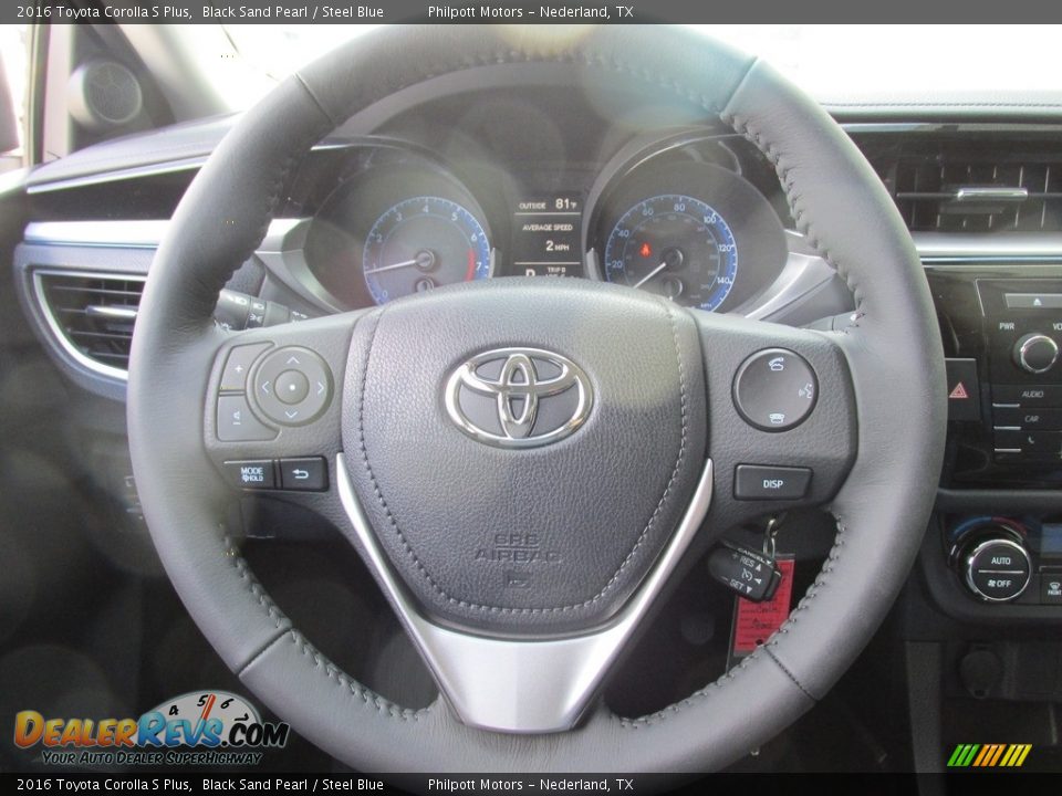 2016 Toyota Corolla S Plus Black Sand Pearl / Steel Blue Photo #28