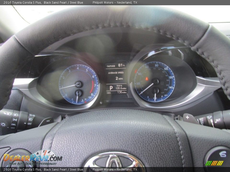 2016 Toyota Corolla S Plus Black Sand Pearl / Steel Blue Photo #29
