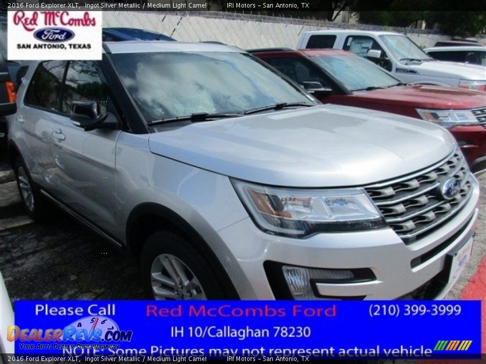 2016 Ford Explorer XLT Ingot Silver Metallic / Medium Light Camel Photo #1