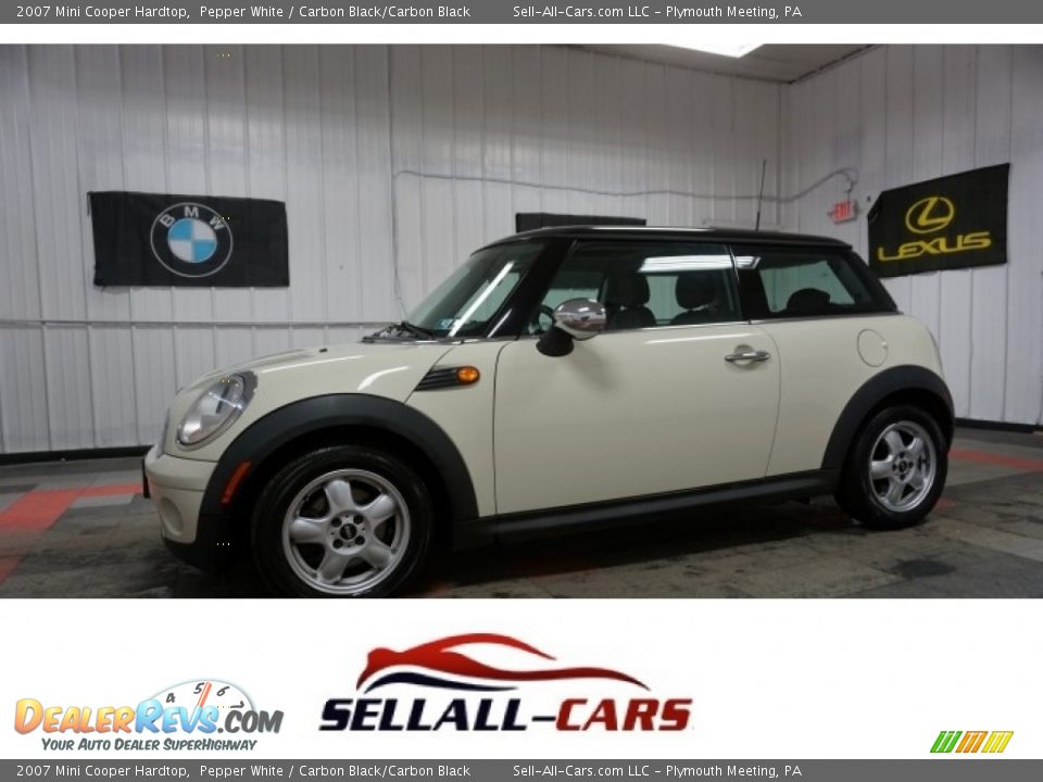 2007 Mini Cooper Hardtop Pepper White / Carbon Black/Carbon Black Photo #1