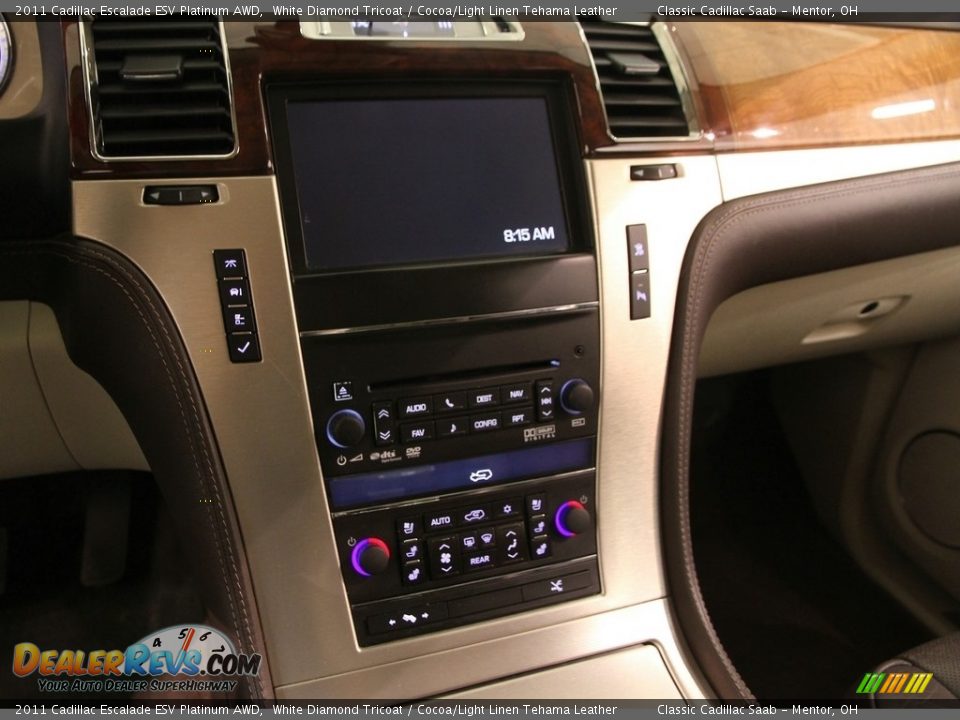 2011 Cadillac Escalade ESV Platinum AWD White Diamond Tricoat / Cocoa/Light Linen Tehama Leather Photo #10