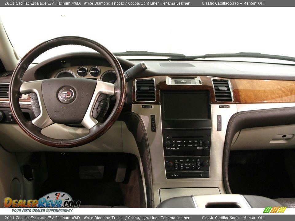 2011 Cadillac Escalade ESV Platinum AWD White Diamond Tricoat / Cocoa/Light Linen Tehama Leather Photo #24