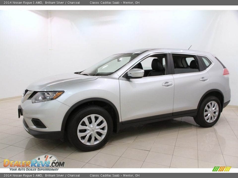 2014 Nissan Rogue S AWD Brilliant Silver / Charcoal Photo #3