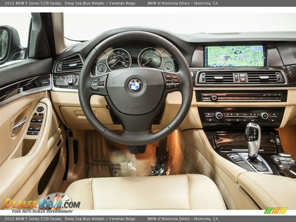 2013 BMW 5 Series 528i Sedan Deep Sea Blue Metallic / Venetian Beige Photo #4
