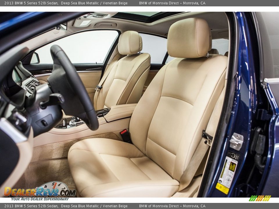 2013 BMW 5 Series 528i Sedan Deep Sea Blue Metallic / Venetian Beige Photo #6