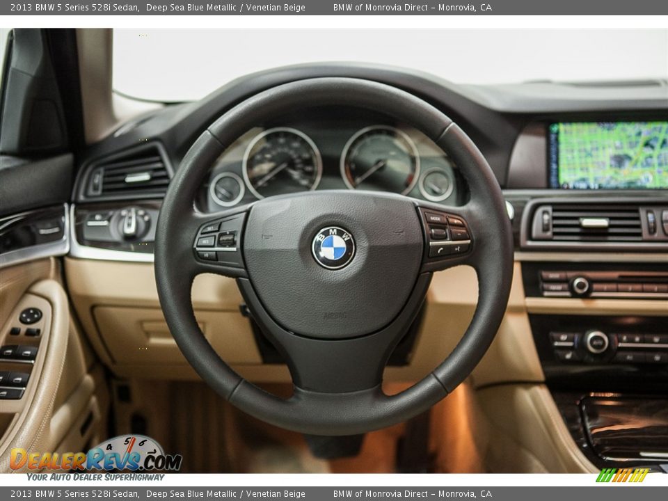 2013 BMW 5 Series 528i Sedan Deep Sea Blue Metallic / Venetian Beige Photo #16