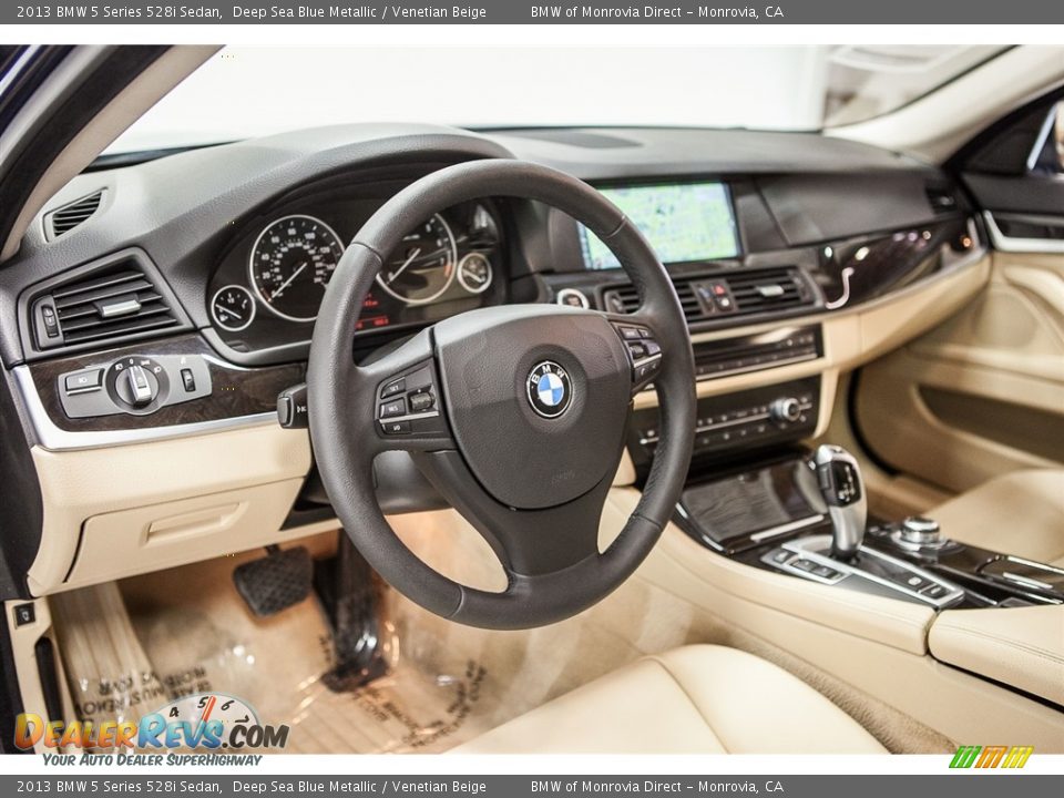 2013 BMW 5 Series 528i Sedan Deep Sea Blue Metallic / Venetian Beige Photo #19