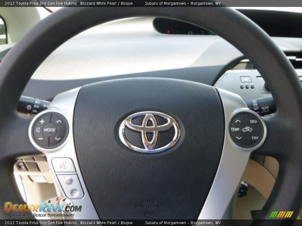 2012 Toyota Prius 3rd Gen Five Hybrid Blizzard White Pearl / Bisque Photo #17