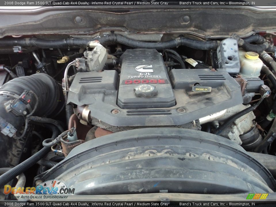 2008 Dodge Ram 3500 SLT Quad Cab 4x4 Dually Inferno Red Crystal Pearl / Medium Slate Gray Photo #31