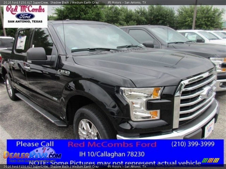 2016 Ford F150 XLT SuperCrew Shadow Black / Medium Earth Gray Photo #1
