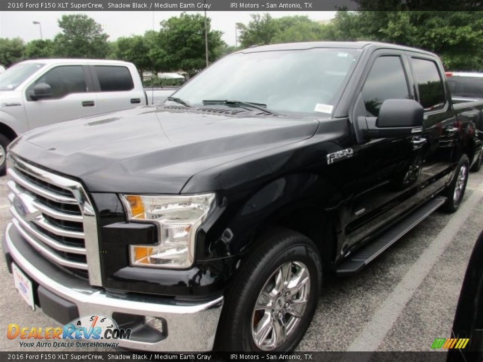 2016 Ford F150 XLT SuperCrew Shadow Black / Medium Earth Gray Photo #2