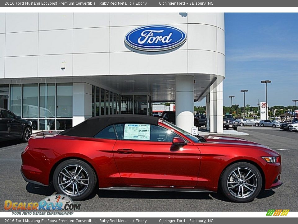 2016 Ford Mustang EcoBoost Premium Convertible Ruby Red Metallic / Ebony Photo #2