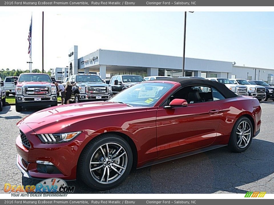 2016 Ford Mustang EcoBoost Premium Convertible Ruby Red Metallic / Ebony Photo #3