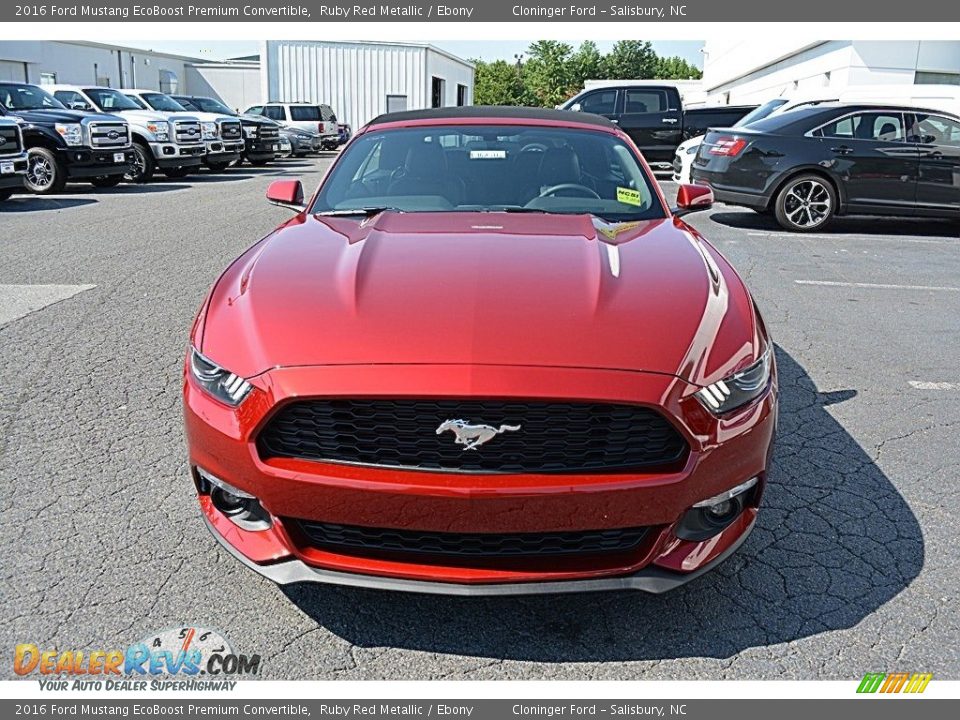 2016 Ford Mustang EcoBoost Premium Convertible Ruby Red Metallic / Ebony Photo #4