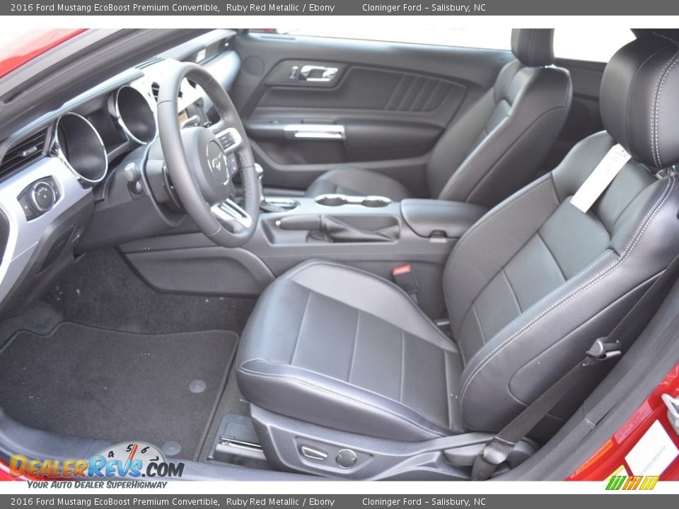 Ebony Interior - 2016 Ford Mustang EcoBoost Premium Convertible Photo #6
