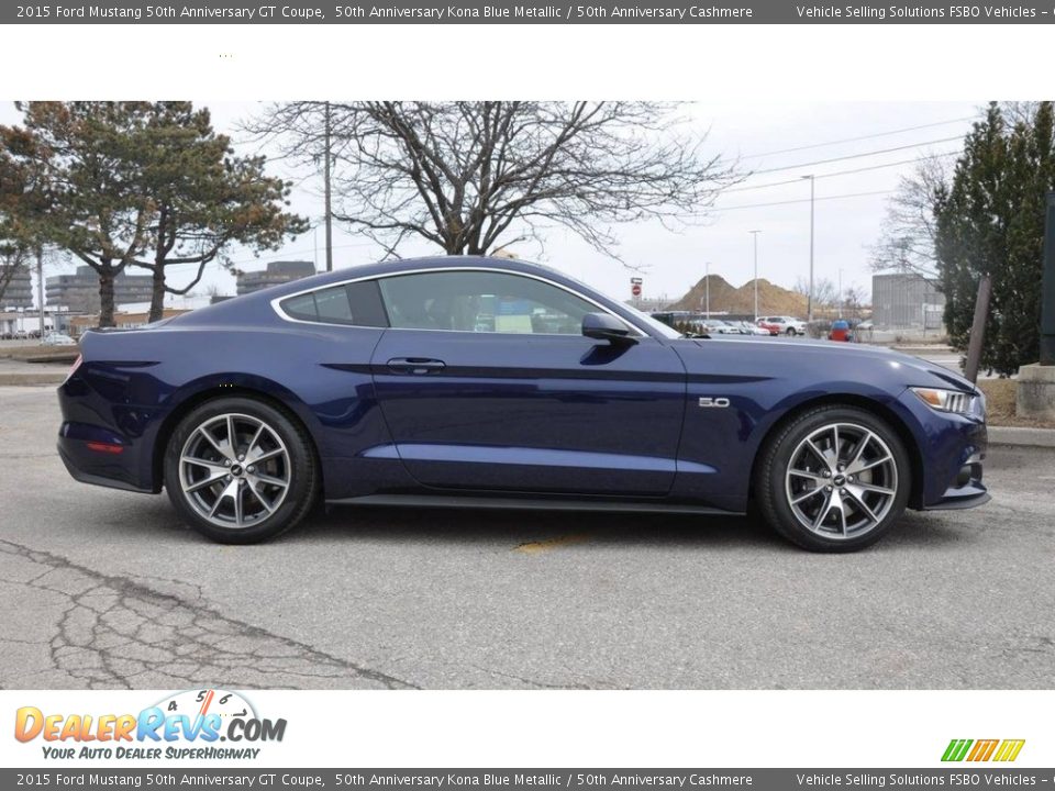 2015 Ford Mustang 50th Anniversary GT Coupe 50th Anniversary Kona Blue Metallic / 50th Anniversary Cashmere Photo #1