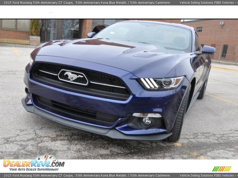 2015 Ford Mustang 50th Anniversary GT Coupe 50th Anniversary Kona Blue Metallic / 50th Anniversary Cashmere Photo #2