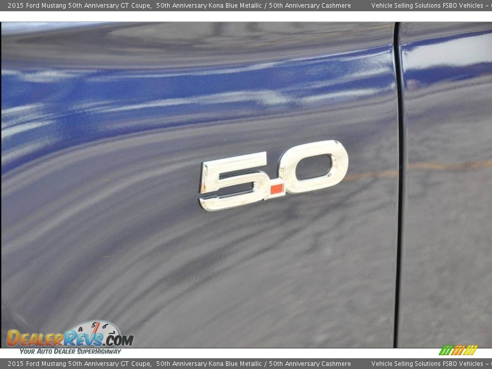 2015 Ford Mustang 50th Anniversary GT Coupe 50th Anniversary Kona Blue Metallic / 50th Anniversary Cashmere Photo #9